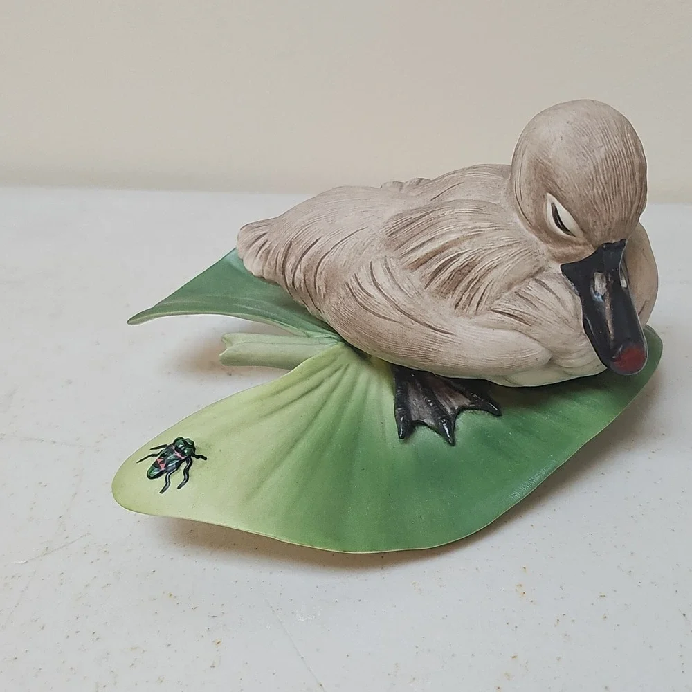 Boehm Porcelain Figurine Of Duck On Lily Pad 3.5